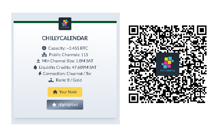 INTJ Billing Primary Bitcoin Lightning Network Node CHILLYCALENDAR