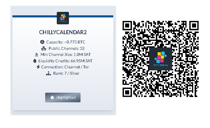 INTJ Billing Secondary Bitcoin Lightning Network Node CHILLYCALENDAR2