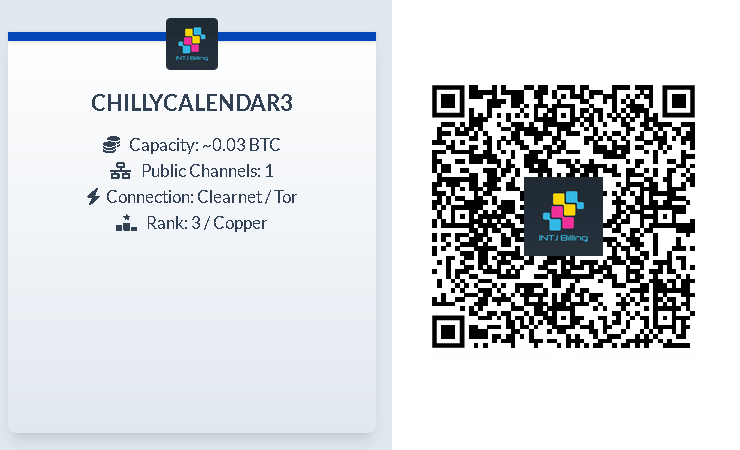 INTJ Billing Tertiary Bitcoin Lightning Network Node CHILLYCALENDAR3